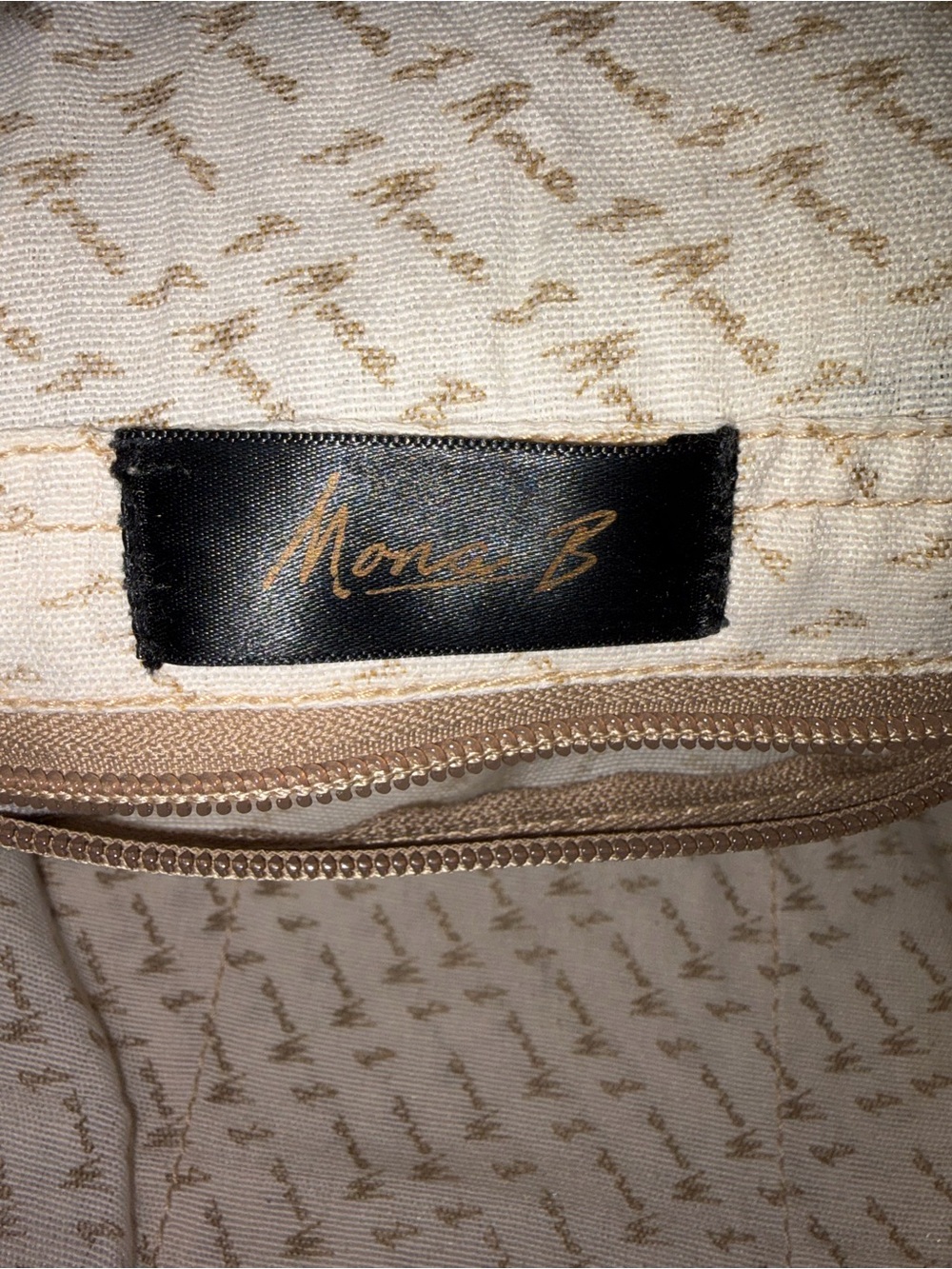 Mona B Cream Canvas Crossbody with Tan Accents - Picture 12 of 13